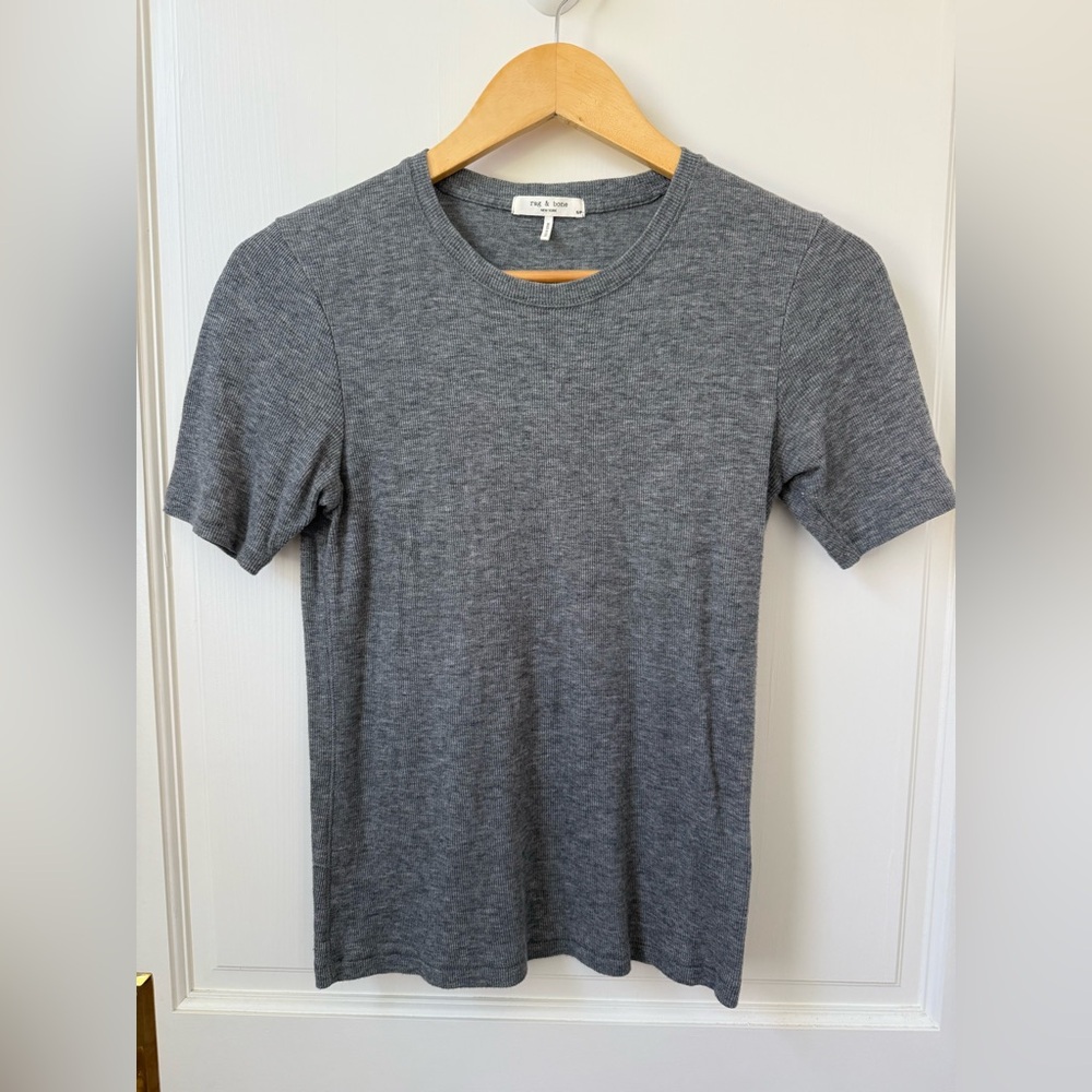 rag & bone Gray Short Sleeve Crewneck Tee